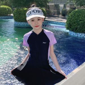 【ชุดว่ายน้ําเด็ก]】ชุดว่ายน้ําวันพีช แบบแห้งเร็ว แฟชั่นฤดูร้อน สําหรับเด็กผู้หญิง ชุดว่ายน้ำวันพีช+กระโปรง 8131