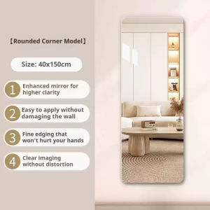 SG [READY STOCK] Acrylic soft mirror self-adhesive mesh red makeup mirror dormitory wall mounted dressing mirror full body mirror household bathroom mirror