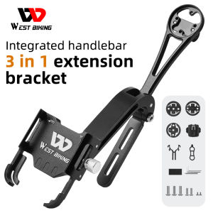 Tây đi xe đạp xe đạp đa chức năng giá để điện thoại 3 in1 giá mở rộng với Đồng hồ tốc độ và khung hợp kim nhôm điều chỉnh được khung đèn pha