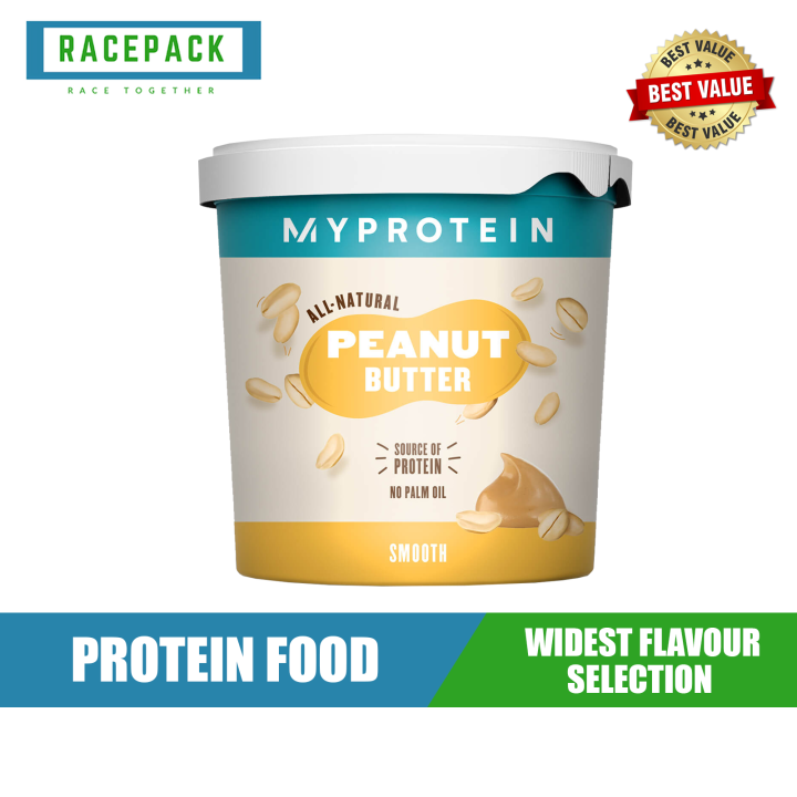 MyProtein All Natural Peanut Butter 1kg / Almond Butter 1kg / Protein Spread 360g / (4PACK) Peanut Butter Grab and Go 225g