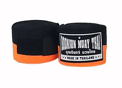 ผ้าพันมือนักชกมวย Boonjun Muay Thai Elastic Cotton Handwraps (Pair) 180 inch For UNISEX ผ้ายืดพันมือ สำหรับ ชกมวย (คู่)