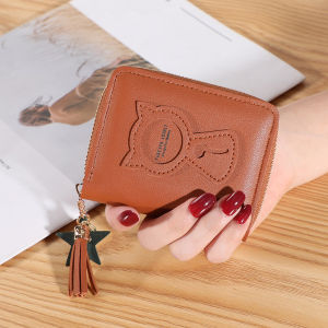 ABC DOMPET KARTU WANITA Fashion D60 DOMPET MINI KOIN DOMPET PENDEK MOTIF KUCING