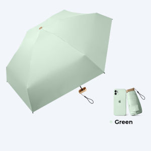 Mini (Small) Foldable Umbrella | UV UPF 50+ | Fast Drying | Manual Open and Close| Small | Designed for Women (Ladies) Fashion Anti UV Black Coating Umbrella Pocket Small Sunny Umbrella