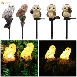 ไฟแต่งสวน โคมไฟแต่งสวน ไฟโซล่าเซลล์ โคมไฟแต่งสวนโซล่าเซลล์ ตกแต่งสวน โคมไฟนกแก้ว ไฟ LED พลังงานแสงอาทิตย์จำลองนกฮูกเสาสนามหญ้าโคมไฟลานศิลปะบ้านตกแต่งสวน