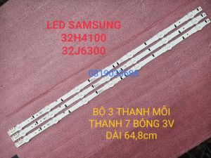 THANH LED TIVI SAMSUNG 32H4100 32J6300 HÀNG ZIN HÃNG MỚI 100% BỘ 3 THANH MỖI THANH 7 BÓNG 3V DÀI 648cm