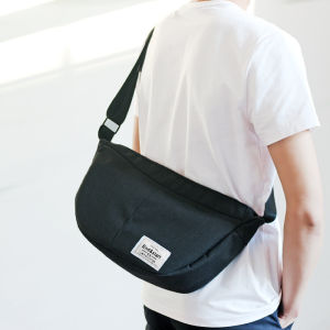 Mens Canvas Banana Sling Bag Waterproof Messenger Bag Black