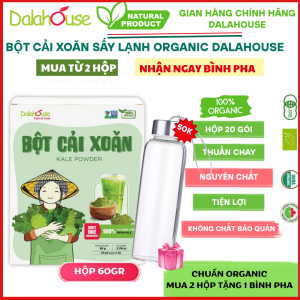 Bột Cải Xoăn sấy lạnh Dalahouse nguyên chất 100%- Cải Kale Dalahouse - Hộp 20 gói tiện lợi