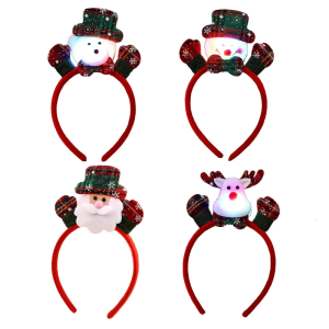 Sparkling Santa Headpiece With Gentle Lighted Fabric Headbands for Holidays Ideal For Nighttime Parties