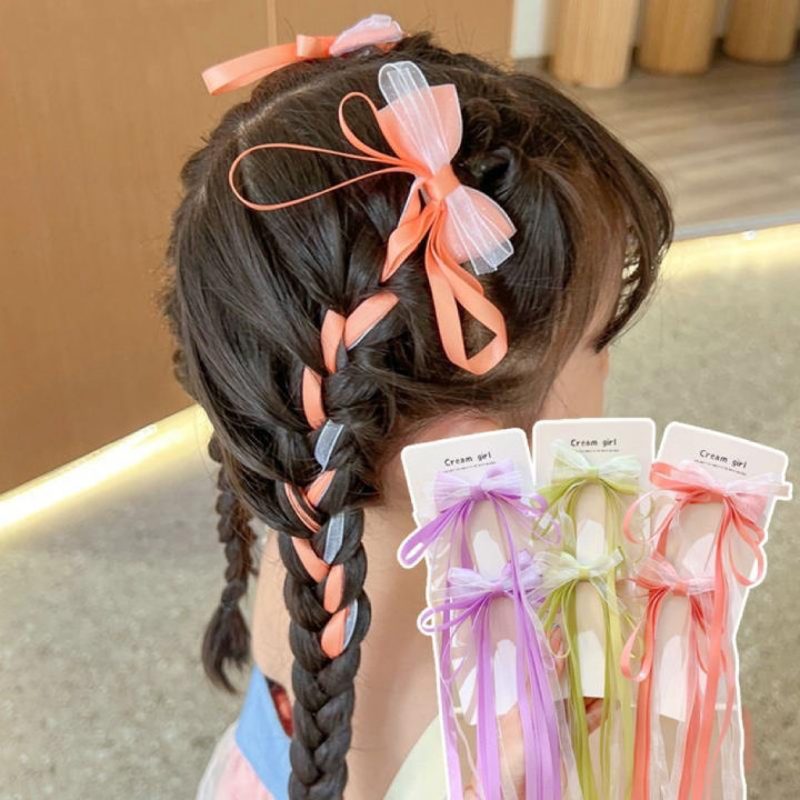 Children Bow Hair Clips Girls Ribbon Hairpin Hair Styling Tools