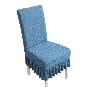 ECOCOKU Universal Chair Covers Skirt Edge Jacquard Dining Chair Protector Comfortable Elastic Seat Covers Household