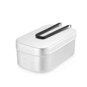 PELLETIZING Heated Aluminum Lunch Box Portable Old-fashioned Camping Tableware Cookware Steaming Rack Aluminium Mess Tin Outdoor