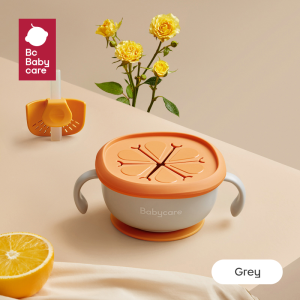 Bc Babycare Baby 3-in-1 Feeding/Snack/Soup Straw Bowl with Suction Portable Handle Tableware with Lid