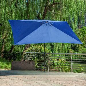 ร่มกันแดดกลางแจ้งสีน้ำเงิน ร่มกันแดดสำหรับลาน ร่มกันแดดกลาง ร่มกลางสำหรับวิลล่า สวน ร่มกลางแจ้งปรับได้