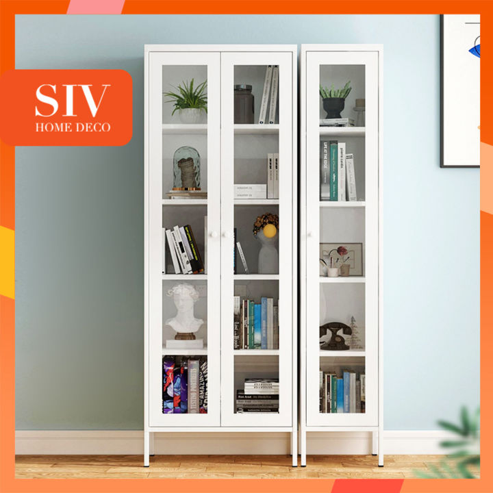 SIV Metal Display Book With Glass Door Steel Storage