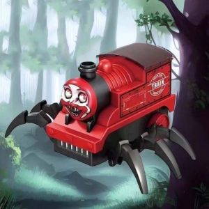 RIVVY Choo-Choo Charles Spider Train Toy with Music Automatic Turning Spider Electric Train Unique Portable Electric Toy Car Festival Gift