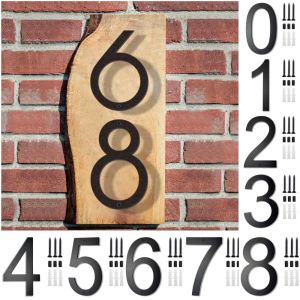 WENYOU 8inch Alphabet Texture Number ABS Black Hotel Room Number High Quality Solid 3D Suspension House Number Home Outdoor