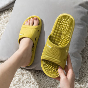 Men Foot Massage Slippers Indoor Bathroom Non-slip Soft Slides Women Comfort Flats Couples Home Shoes Fashion