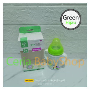 Minitree Botol Susu Bayi 2in1 Model Wide Neck Karet Lebar 210ml Untuk Usia Bayi 3 Bulan Keatas Baby Feeding Bottle Model Bisa Karet Dot Bisa Sedotan Bahan PP Tebal Berkualitas Sudah BPA Free Antipecah Mudah Dibersihkan dan Bisa Direbus