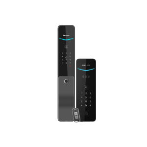 Philips Digital Lock 801-5HBS + Digital Gate Lock 507-FV-7HWS Synchronised Bundle / 3D Facial Recognition Gate Lock / Two-way Intercom / Video Door Viewer / Customisable Colour Handle