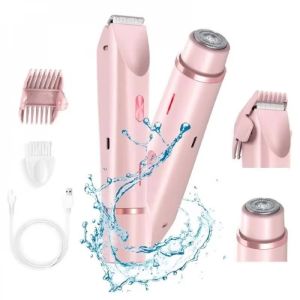 W0AGZ4J2 Waterproof Hair Removal Razor Detachable Head Double Head Bikini Trimmer Portable Womens Shaver Face Leg Armpit Bikini