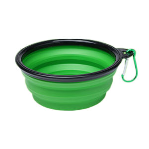cat food bowl dogs accessories Pet Folding Black Frame Bowl with Keychain Portable Travel Foldable Pet Water Bowl