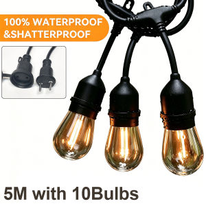 Heavy Duty LED String Lights Outdoor Patio Light Extend Hanging Light Waterproof for Chriatmas Garden Decor