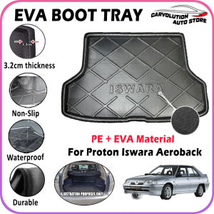 ✨ For Proton Iswara Aeroback EVA Copolymer Car Boot Tray Luggage Cargo Trunk Tray Dulang But Kereta Durable Easy Clean 100% Custom Fit Waterproof Senang Cuci Pasang Senang Pasang Kalis Tahan Lama Air 汽车后箱垫
