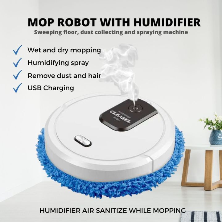 Ready Stock New Mopping Robot Usb Charging Mini Mop Machine