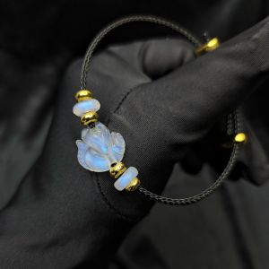 Q867 Vòng cáp 2 đồng điếu hồ ly Moonstone cho Kim và Thủy - Phong Thủy TUDO