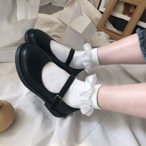 💖AngelCityes💖ถุงเท้าผู้หญิง โบว์โลลิต้า สีขาวบริสุทธิ์ ถุงเท้า JK สไตล์ลูกไม้น่ารักอเนกประสงค์