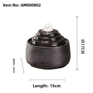 Modern Minimalist Ceramic Circulating Water Fountain Home Living Room TV Cabinet Tea Table Small Size Decorative Accessories