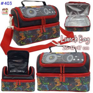Tas Makan Bekal Anak Laki-Laki Motif Mobil / Lunch Bag Car / Tas Bekal Anak Mobil Merah