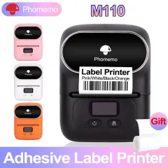 Phomemo M110 Portable Mini Thermal Label Maker Multifunctional Bluetooth  Printer for Small Business, Handheld Label Maker with Different Fonts Black  