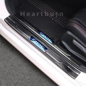 Honda 10th Gen Civic FC 2016-2021 4 PCS Door Step Panel Threshold Strip Civic Modified Welcome Pedal Stainless Steel Edging Threshold stricker