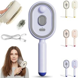 Electric Steam Brush 2026 New Steam Hair Straightener Brush Portable Electric Steam Brush for Hair Straightening Hot Comb USB-Rechargeable Reduce Frizz Nourishes Hairs Anti-Static (Beige)