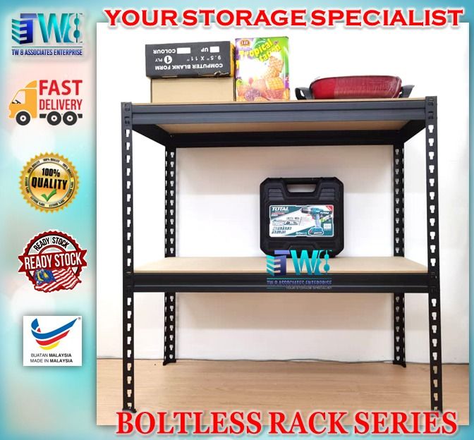 90cm Rack 75/90cm(H) X 30-40cm(D) X 60-90cm(L) Boltless Rack Home Table Store ...