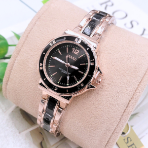 นาฬิกาข้อมือผู้หญิง แบรนด์แท้ SENKQ(เซงคิว) สายเลท ดีไซน์หรูหรา แถมถ่าน ถุง พร้อมส่งในไทย