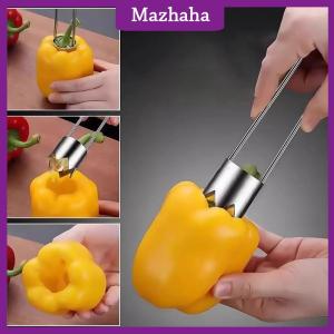 Mazhaha เครื่องคว้านแกนผลไม้สแตนเลสสตีลอุปกรณ์ในครัวที่ดึงแกนผักพริกแอปเปิ้ลลูกแพร์อเนกประสงค์