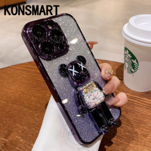 Konsmart thời trang kẹo khung hình gấu vỏ điện thoại Tecno Spark 10c/spark10 4G / Spark 10 Pro / Spark Go 2023 Bling giấy lấp lánh mạ vỏ spark10pro