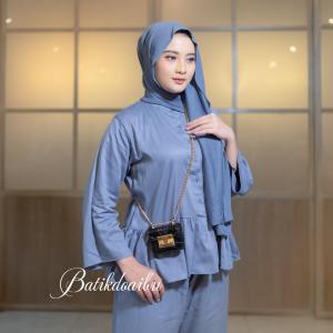 Hayva Oneset - Setelan Kulot One Set Rayon Premium Celana Kulot Atasan Rempel Setelan Muslim Kulot Rempel