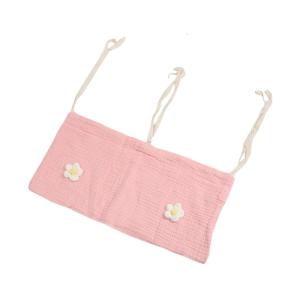 Double Pocket Baby Strollers Hanging Bag Cotton Fabric Nappy Organiser Case for Convenient Storage Diapers and Bottles