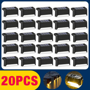 Solar Step lamp Wall Light Cube Solar Pathway Outdoor Waterproof Garden Light Bar Lightning