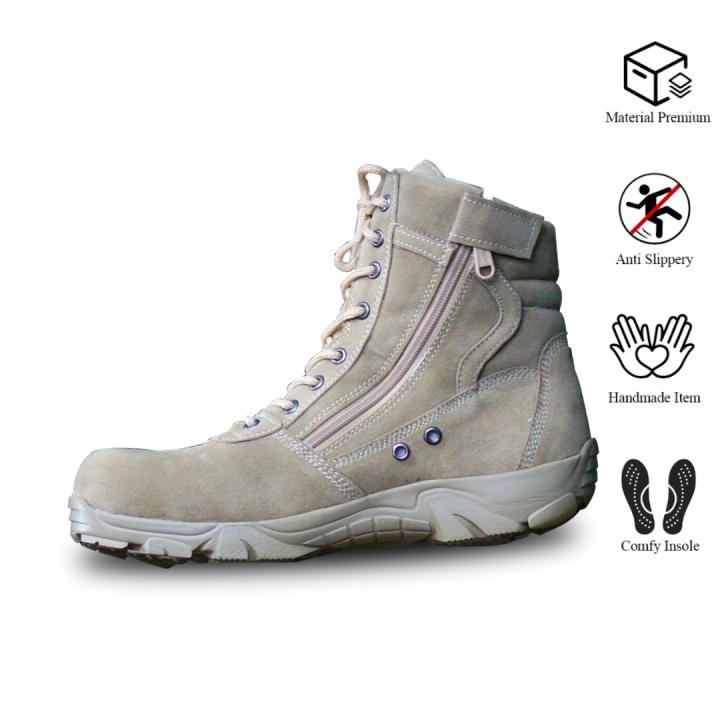 sepatu bot pendek delta boots safety ujung besi tactical Tan Gurun