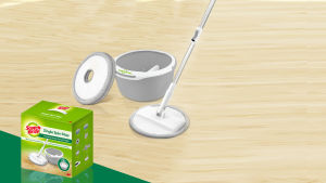 3M™ Scotch-Brite™ Single Spin Mop T6 Microfiber Set 1 pc/pack - For Easy and Handsfree Home Floor Cleaning