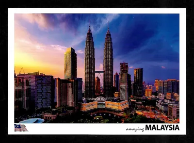 Malaysia Postcard - Kuala Lumpur KLCC Petronas Twin Towers