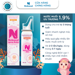 Xịt Rửa Mũi NEBUSAL 19% Ưu Trương Thông Nghẹt Mũi - Giảm Sổ Mũi Cho Trẻ Từ 3 Tháng