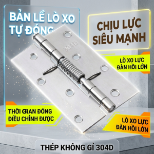 【FREESHIP】Combo Bản lề lò xo tự đóng inox cao cấp Bản lề cửa đóng tự động