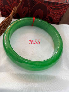 Vòng Tay Nữ Đá Cẩm Thạch Bản Hẹ ĐL Ni 55mm Cao 12mm Dầy 7mm Vòng màu Xanh lá tươi sáng bóng đẹp nữ 53kg - 58kg đeo xinh đẹp sang tay món quà tặng mẹ tặng nữ ý nghĩa có 1250k ạ