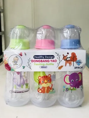 Baby Bottle Feeding 3pcs/Set 280ml & 150ml With Standard Silicone Nipple Teats Bottle Feeding for Baby Nipple BPA-Free Baby Infant Newborn Feeding Drinking Milk Bottle Feeding Bottle
