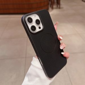 Heat Dissipation Magne for Magsafe Case For iPhone 16 14 15 Plus 13 12 11 Pro Max Solid Color Ultra Thin Matte PC 16Pro Cover